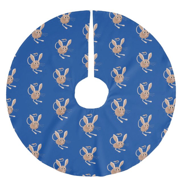 Niedliche Jerboa-Cartoon-Abbildung Polyester Weihnachtsbaumdecke (Vorderseite)