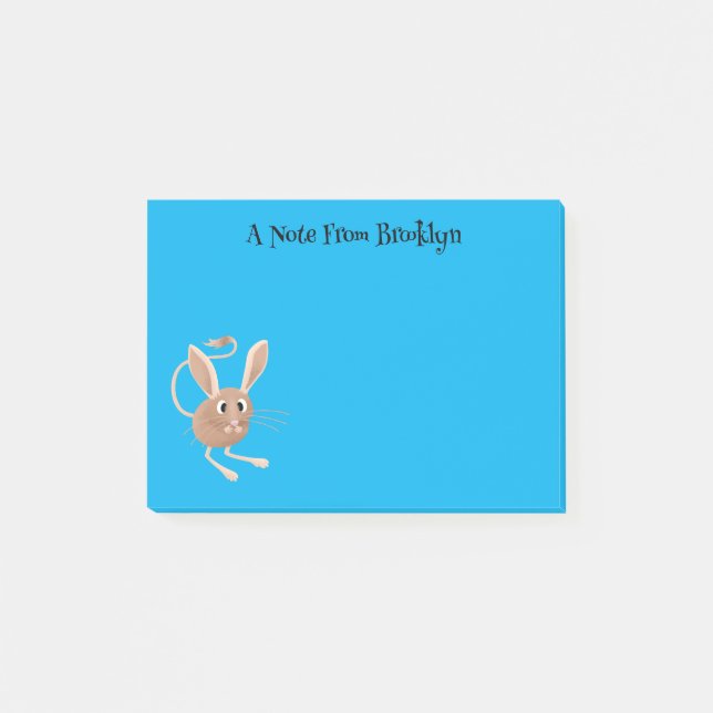 Niedliche Jerboa-Cartoon-Abbildung Post-it Klebezettel (Vorderseite)