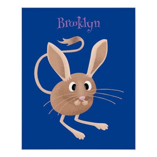 Niedliche Jerboa-Cartoon-Abbildung Poster (Vorderseite)