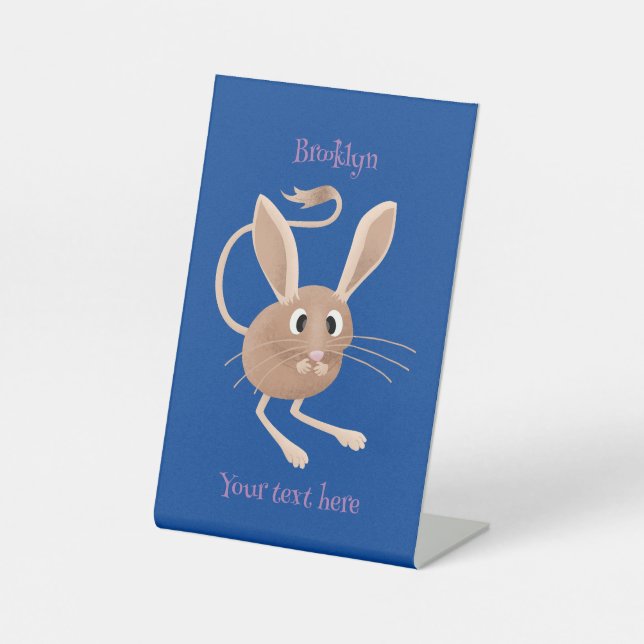 Niedliche Jerboa-Cartoon-Abbildung Sockelschild (Vorderseite)