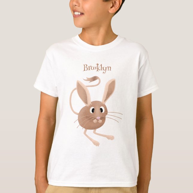 Niedliche Jerboa-Cartoon-Abbildung T-Shirt (Vorderseite)