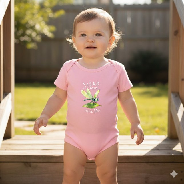 Niedliche Jesus Lieben Kleiner Mich Dragonfly Girl Baby Strampler (Von Creator hochgeladen)