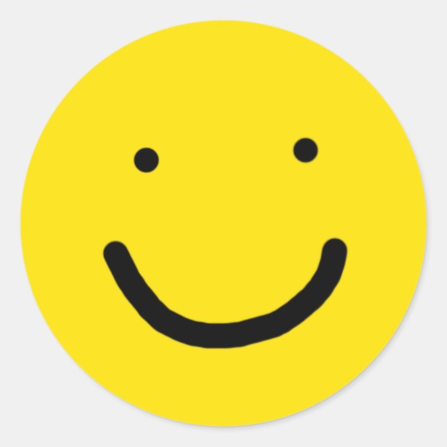 Niedliche Joyful liebevoll gelbes Happy Lächeln Ge Runder Aufkleber (Vorderseite)