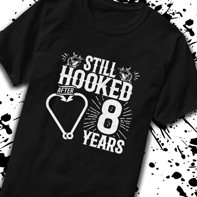 Niedliche Jubiläumspaare Verheiratet 8 Jahre T-Shirt (Von Creator hochgeladen)