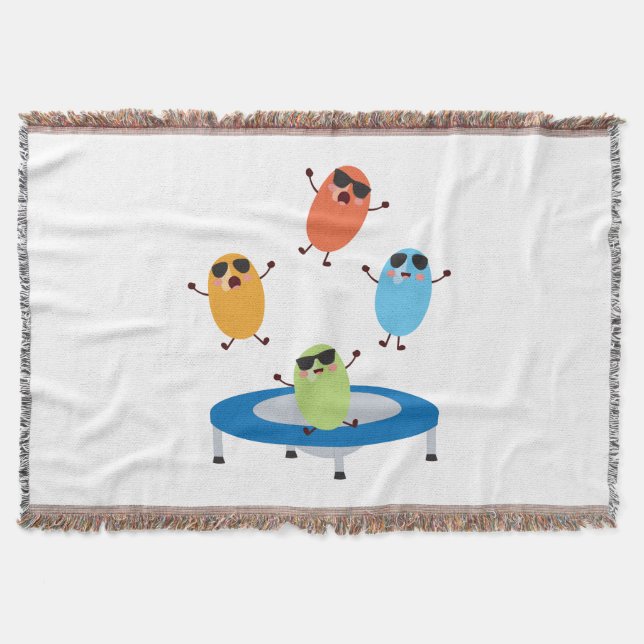 Niedliche Jumping Candy Boans mit Sonnenbrille Decke (Vorderseite)