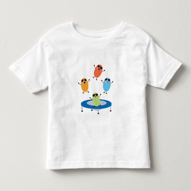 Niedliche Jumping Candy Boans mit Sonnenbrille Kleinkind T-shirt (Vorderseite)