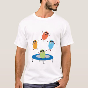 Niedliche Jumping Candy Boans mit Sonnenbrille T-Shirt