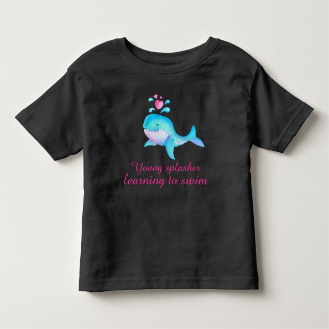 Niedliche junge Spritzmädchen Rosa-Aqua-Wal-T - Sh Kleinkind T-shirt (Vorderseite)