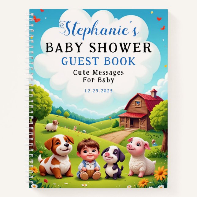 Niedliche junge Tiere Baby Showbook Notizbuch (Vorderseite)