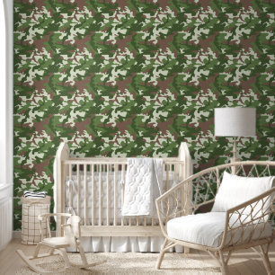 niedliche Jungen gekachelt Camouflage grünes Kinde Tapete