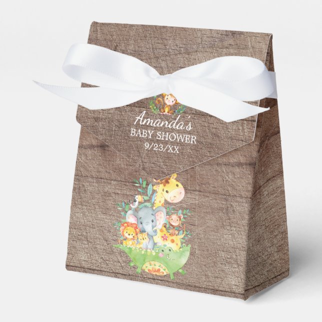 Niedliche Jungle Animals Baby Dusche Box Geschenkschachtel (Vorderseite)