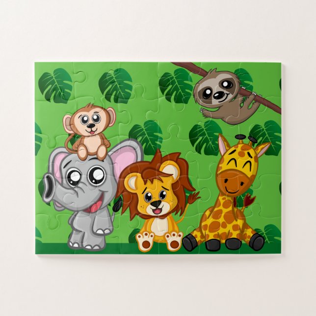Niedliche Jungle Animes Cartoon Rainforest Safari  (Horizontal)