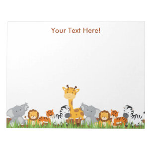 Niedliche Jungle Baby Animals Notepad Notizblock