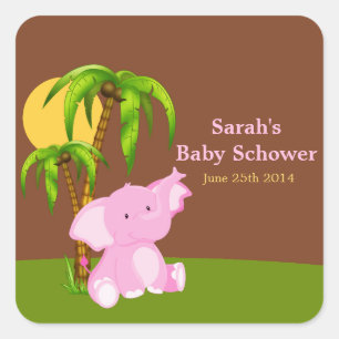 Niedliche Jungle Elephant Girl Shower Stickers