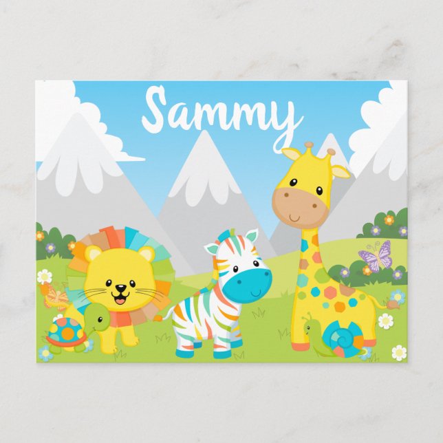 Niedliche Jungle Friends Kinder Postkarte (Vorderseite)