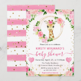 Niedliche Jungle Giraffe Kinderdusche Einladung