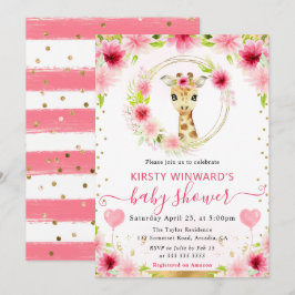 Niedliche Jungle Giraffe Kinderdusche Einladung