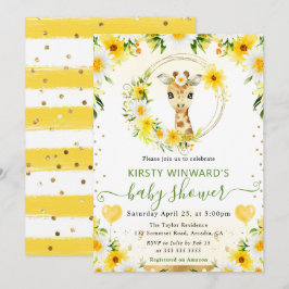 Niedliche Jungle Giraffe Kinderdusche Einladung