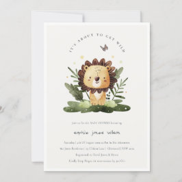 Niedliche Jungle-Jungle-Jungtiere-Babydusche Einladung
