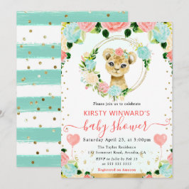 Niedliche Jungle-Löwendusche Einladung