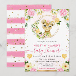 Niedliche Jungle-Löwendusche Einladung