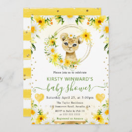 Niedliche Jungle-Löwendusche Einladung