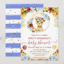 Niedliche Jungle-Löwendusche Einladung