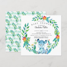 Niedliche Jungle Rhino Babydusche