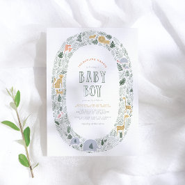 Niedliche Jungle Safari Animals Baby Baby Dusche Einladung