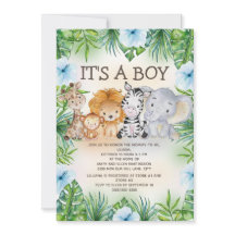 Niedliche Jungle Safari Animals Baby Boy Dusche