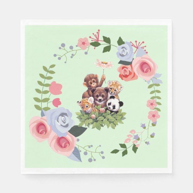 Niedliche Jungle Safari Animals Kinderdusche Serviette (Vorderseite)