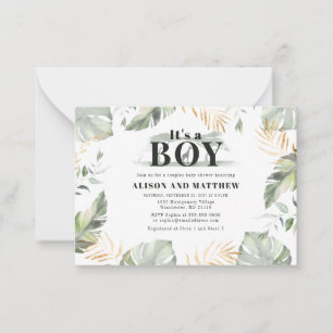 Niedliche Jungle Safari Baby Shower Boys Giraffe Mitteilungskarte