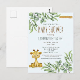 Niedliche Jungle Safari Giraffe Kinderdusche Einla Postkarte