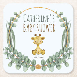 Niedliche Jungle Safari Giraffe Kinderdusche Rechteckiger Pappuntersetzer