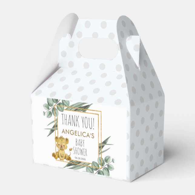 Niedliche Jungle Safari Löwe Kinderdusche Vielen D Geschenkschachtel (Vorderseite)