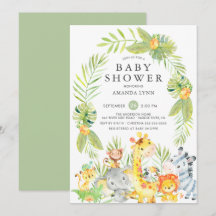 Niedliche Jungle Safari Neutrale Baby Dusche Einla