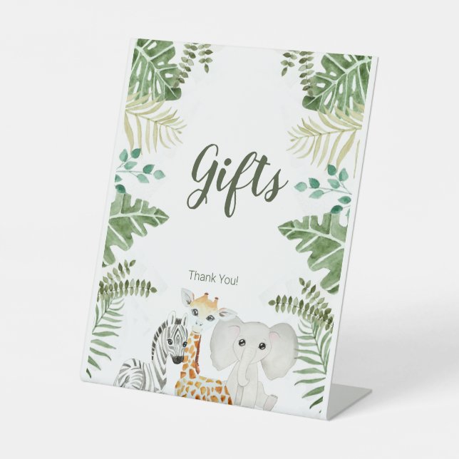Niedliche Jungle-Safari-Tiere Sockelschild (Vorderseite)