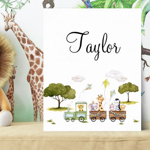 Niedliche Jungle-Tiere auf Zugreise Poster