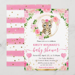 Niedliche Jungle Tiger Babydusche Einladung