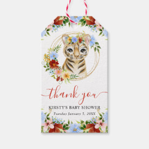 Niedliche Jungle Tiger Blumendusche Geschenkanhänger