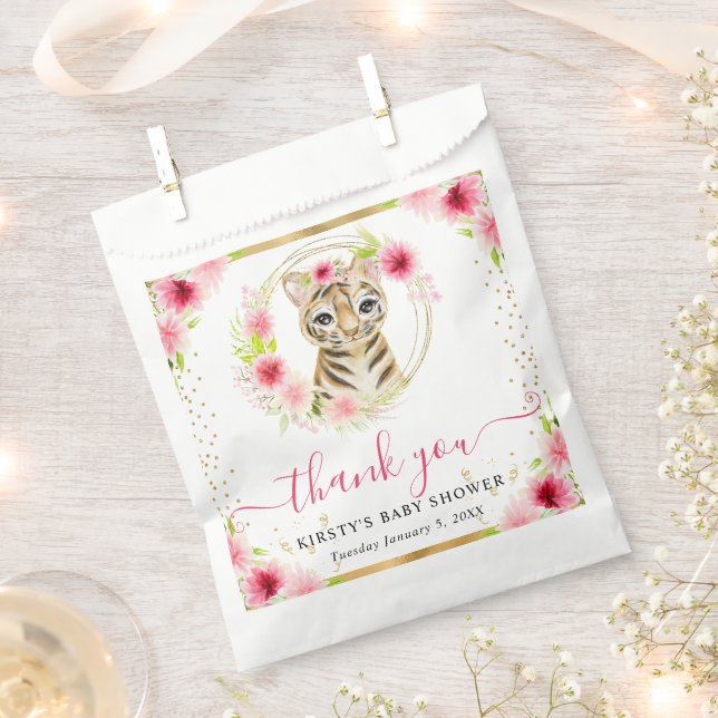 Niedliche Jungle Tiger Blumendusche Geschenktütchen (Ausgeschnitten)