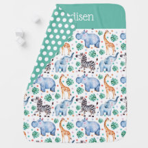Niedliche Jungle Wild Animals Baby Blanket