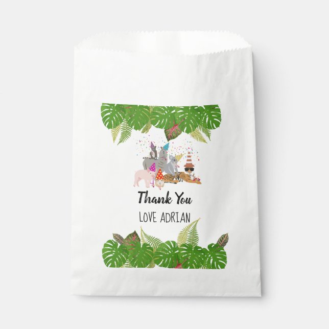 Niedliche Jungtiere im Party Wild One Geschenktütchen (Vorderseite)