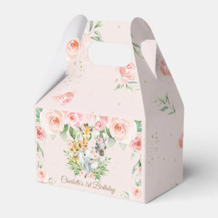 Niedliche Jungtiere Safari Pink Floral Vielen Dank Geschenkschachtel