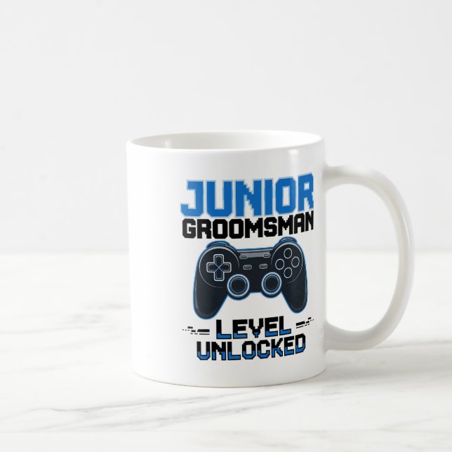 Niedliche Junior Trauzeuge Hochzeitsfeier auf unge Kaffeetasse (Rechts)