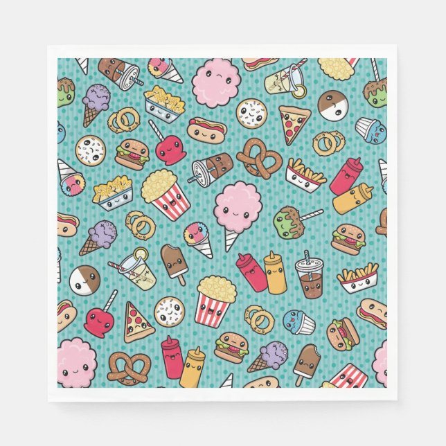 Niedliche Junk Food Serviette (Vorderseite)