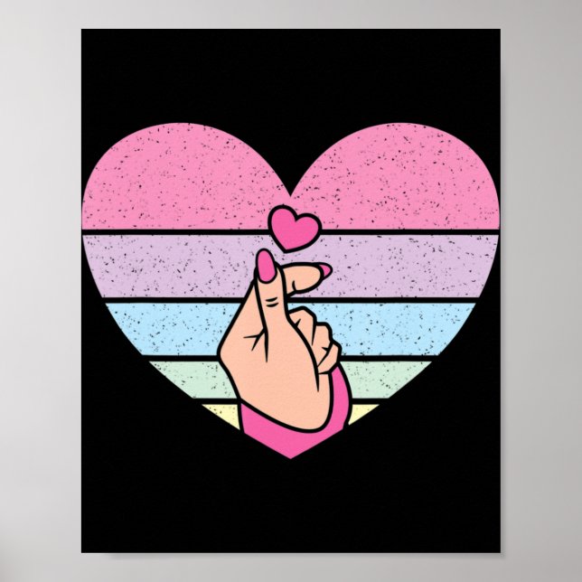 Niedliche K-Pop Music Retro Heart Anime Lover Kpop Poster (Vorne)