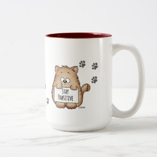 Niedliche Kaffee-Tasse mit Katze - bleibe Sie Zweifarbige Tasse