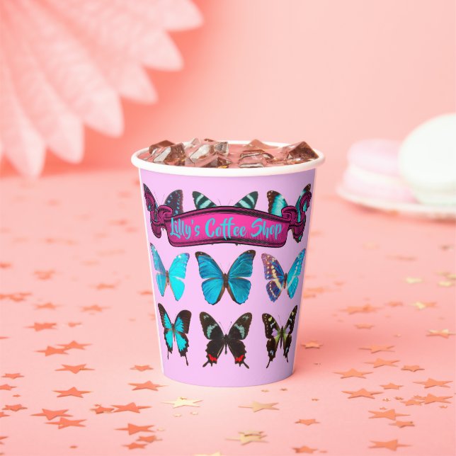 Niedliche Kaffeebutterfliege-Tasse Pappbecher (Insitu)