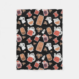 Niedliche Kaffeeliebhaber Koffein Themed Kawaii Mu Fleecedecke